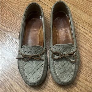 Bottega Veneta Gray Woven Moccasins